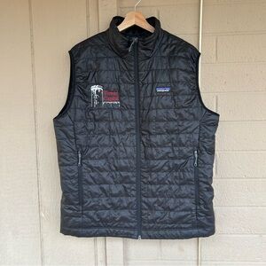Patagonia Nano Puff Vest Mens Large Black Puffer Insulated Tower Capital Logo